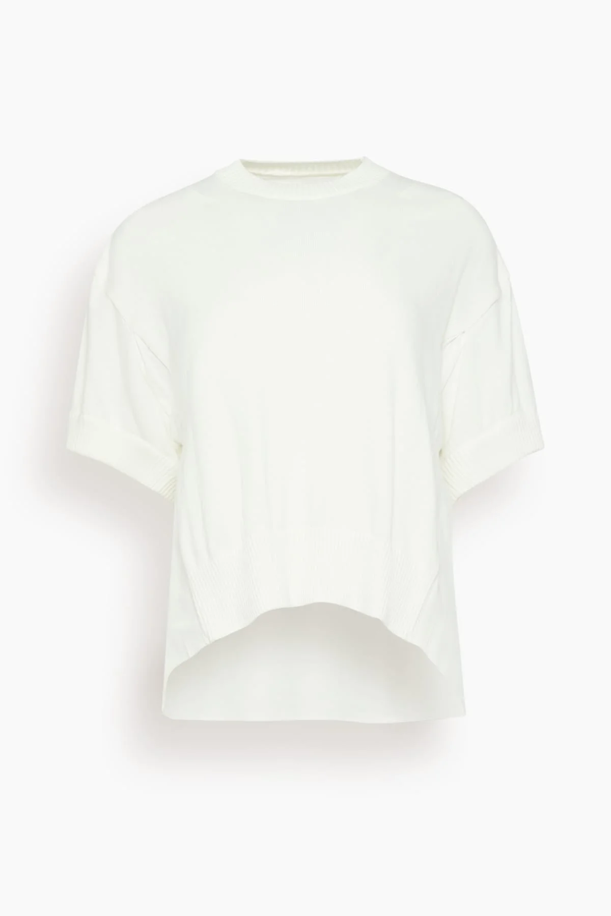 Denim x Knit Pullover in Off White - 1