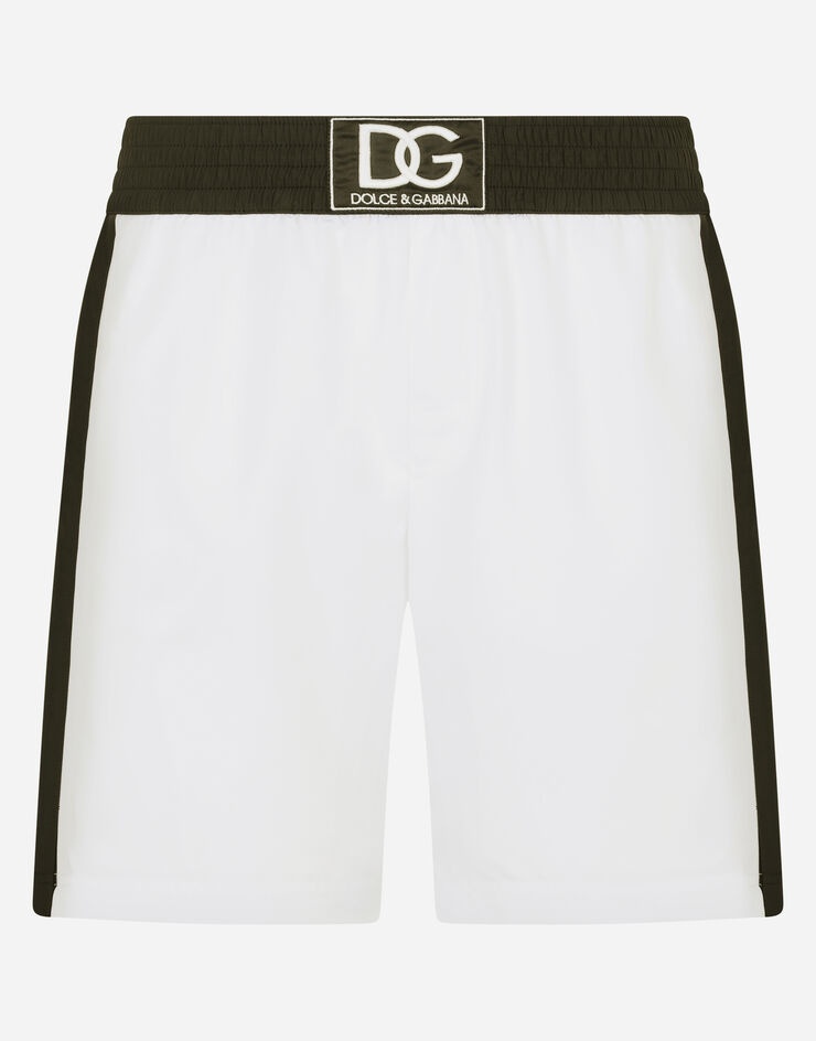 Two-tone mid-length swim trunks with DG patch - 1