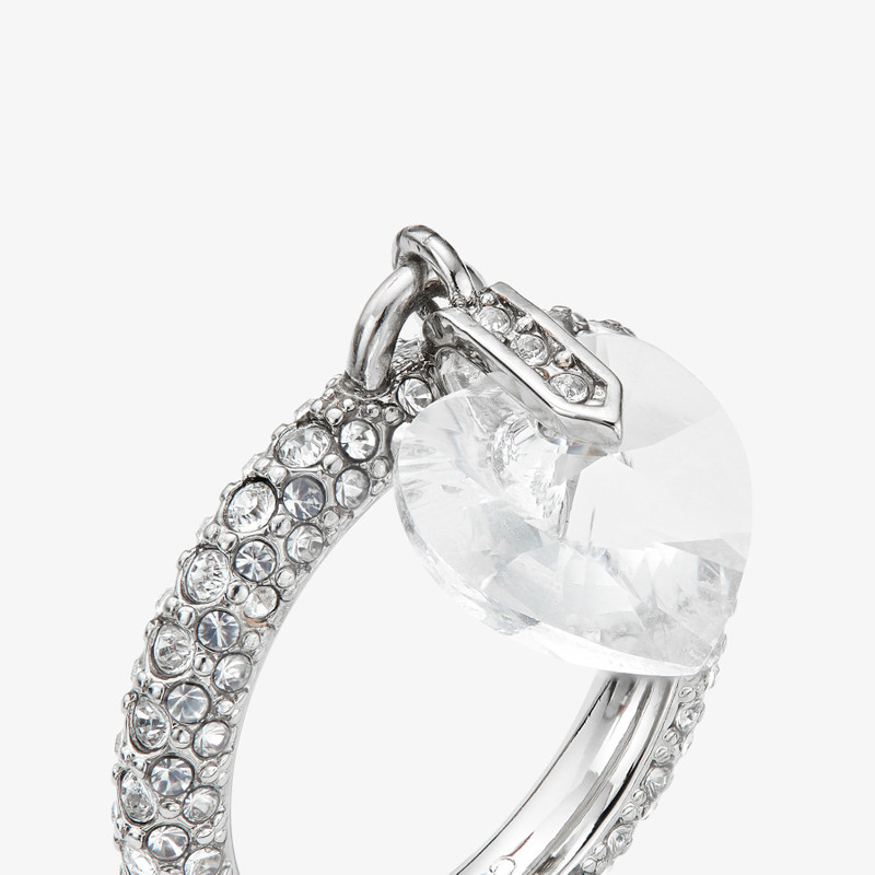 Heart Ring Silver-Finish Heart Ring with Crystals 4