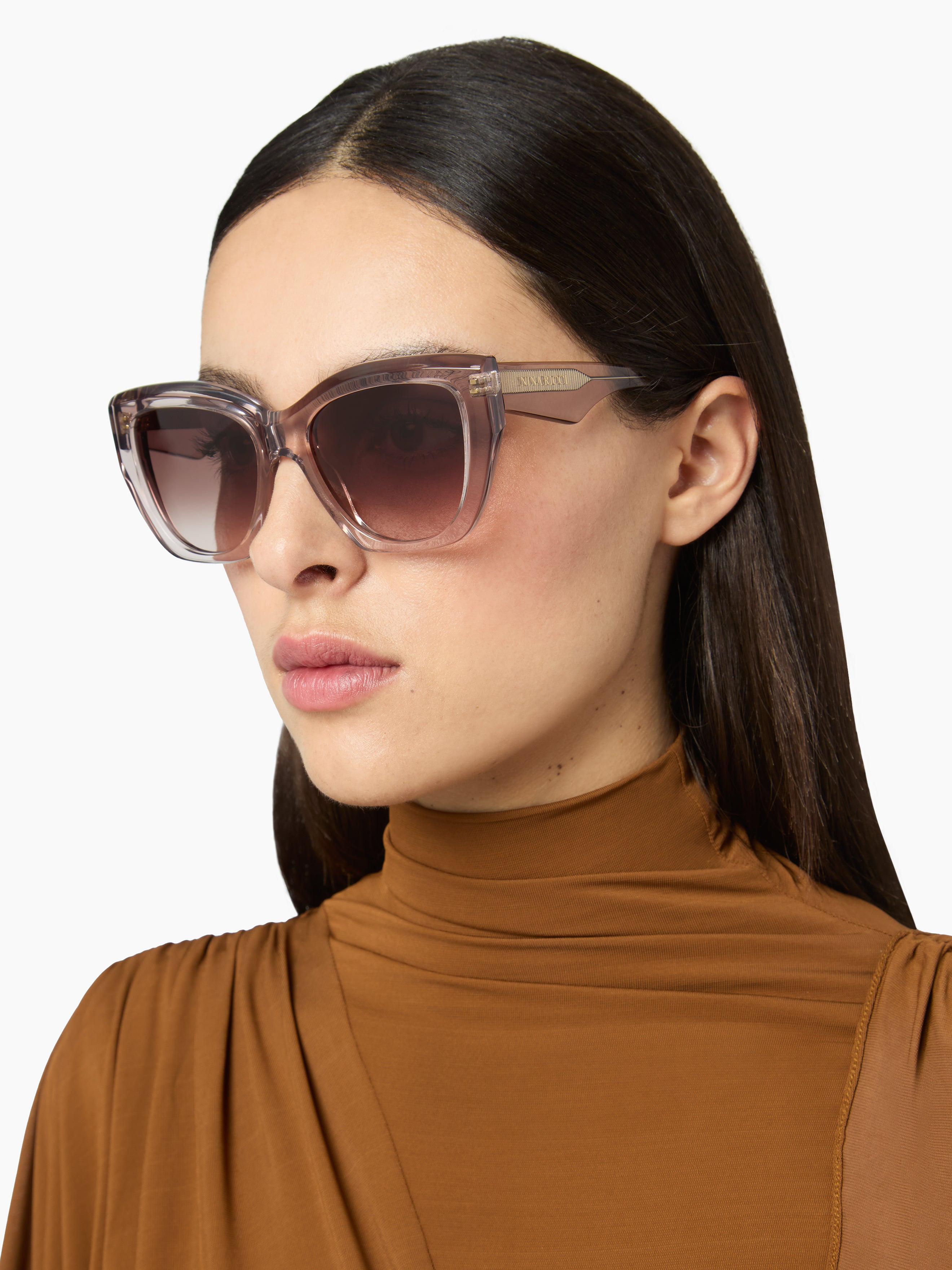 WAVES CAT-EYE TRANSPARENT SUNGLASSES - 2