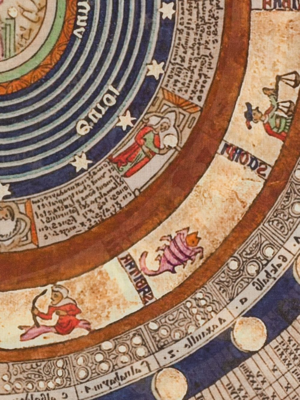 astrological-print silk scarf - 3