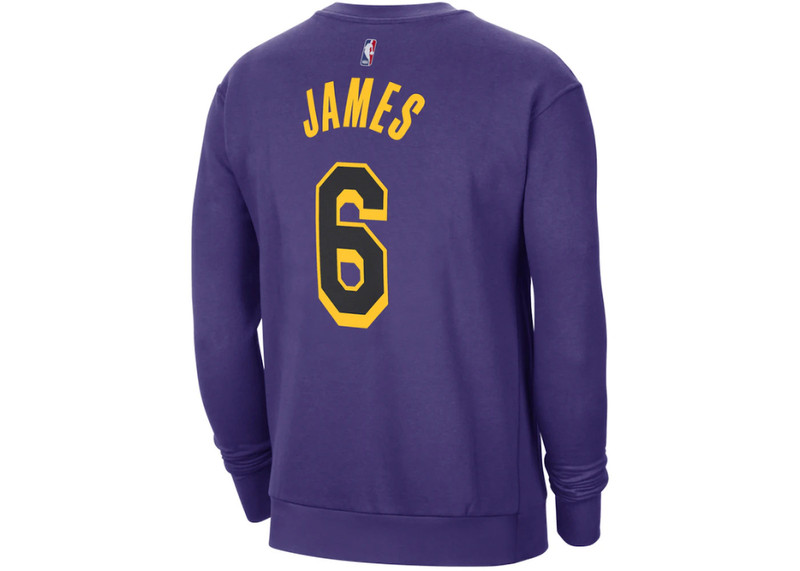 Jordan Jordan NBA Los Angeles Lakers LeBron James Fleece Loose Fit Sweatshirt Purple/Yellow/Black outlook