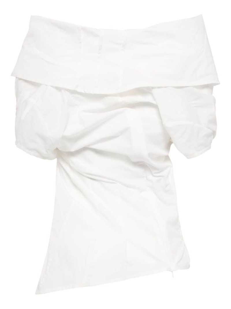 Marc Le Bihan draped asymmetric cotton blouse outlook