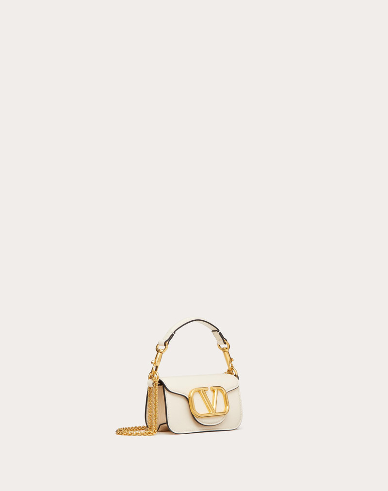 Valentino VALENTINO GARAVANI LOCÒ MICRO BAG IN CALFSKIN LEATHER WITH CHAIN outlook