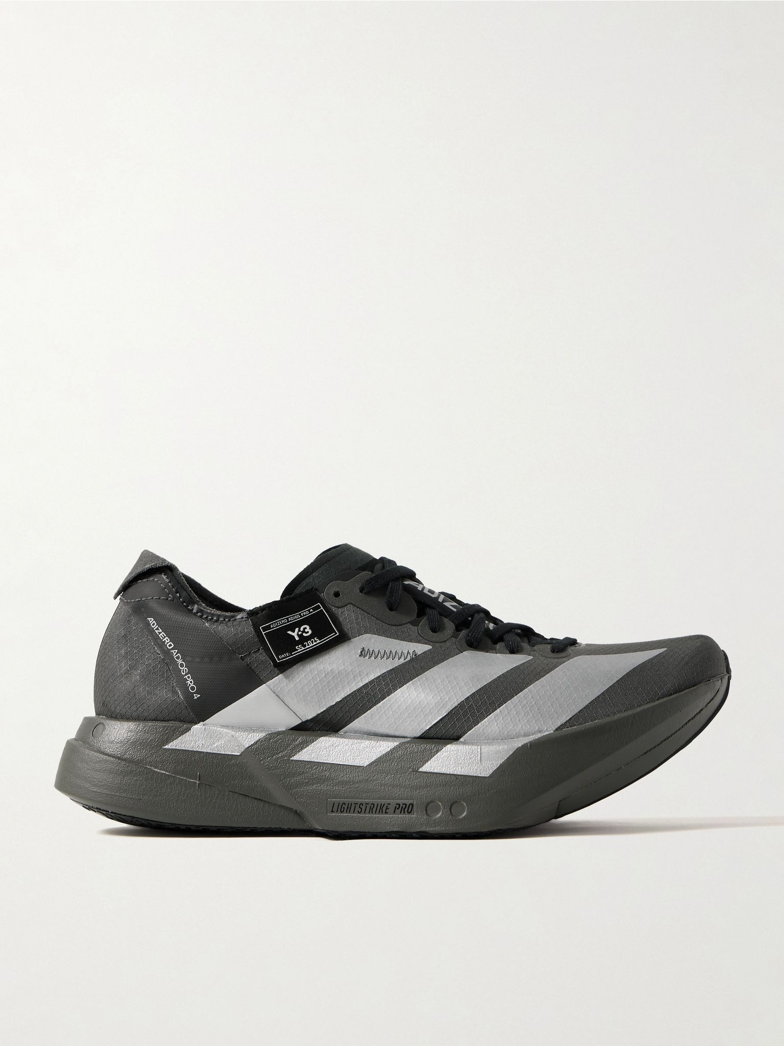 + Y-3 Adizero Adios Pro 4 rubber-trimmed ripstop sneakers Black - 1