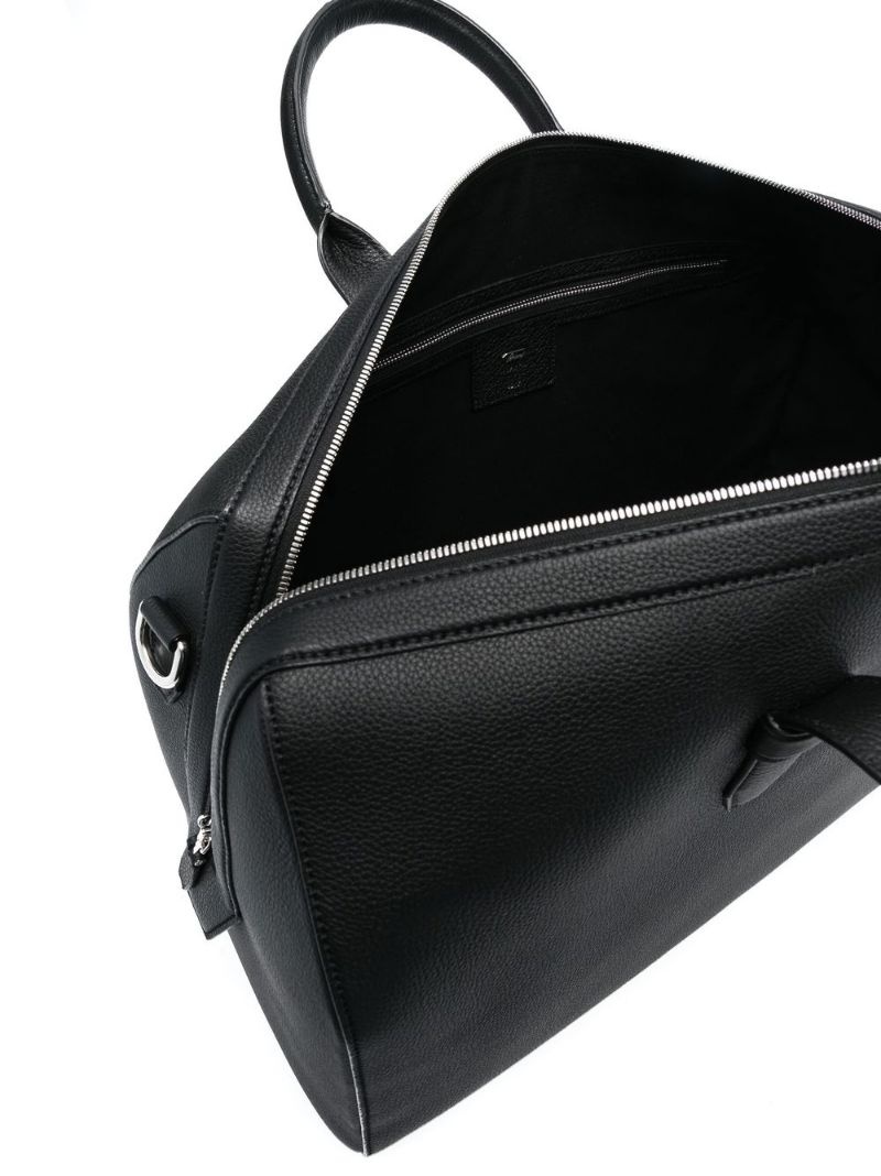 grained-texture leather travel bag - 4