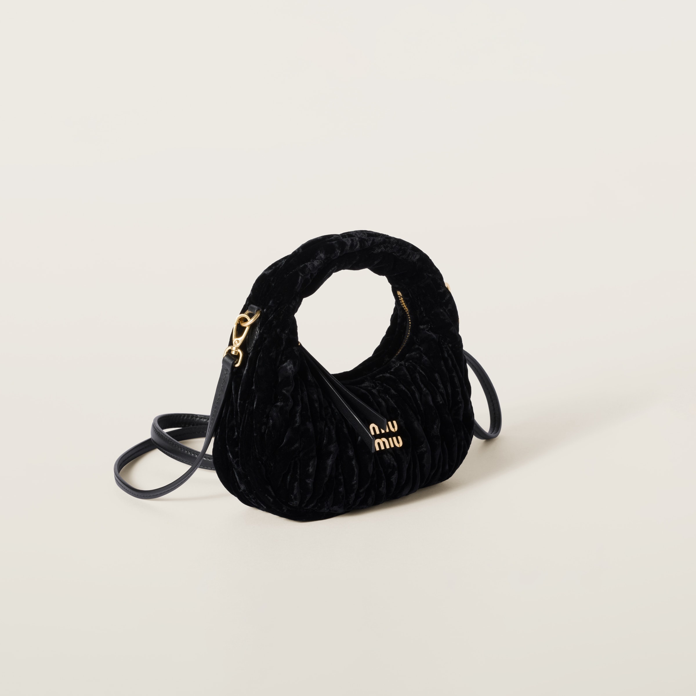 Wander velvet hobo mini bag - 3