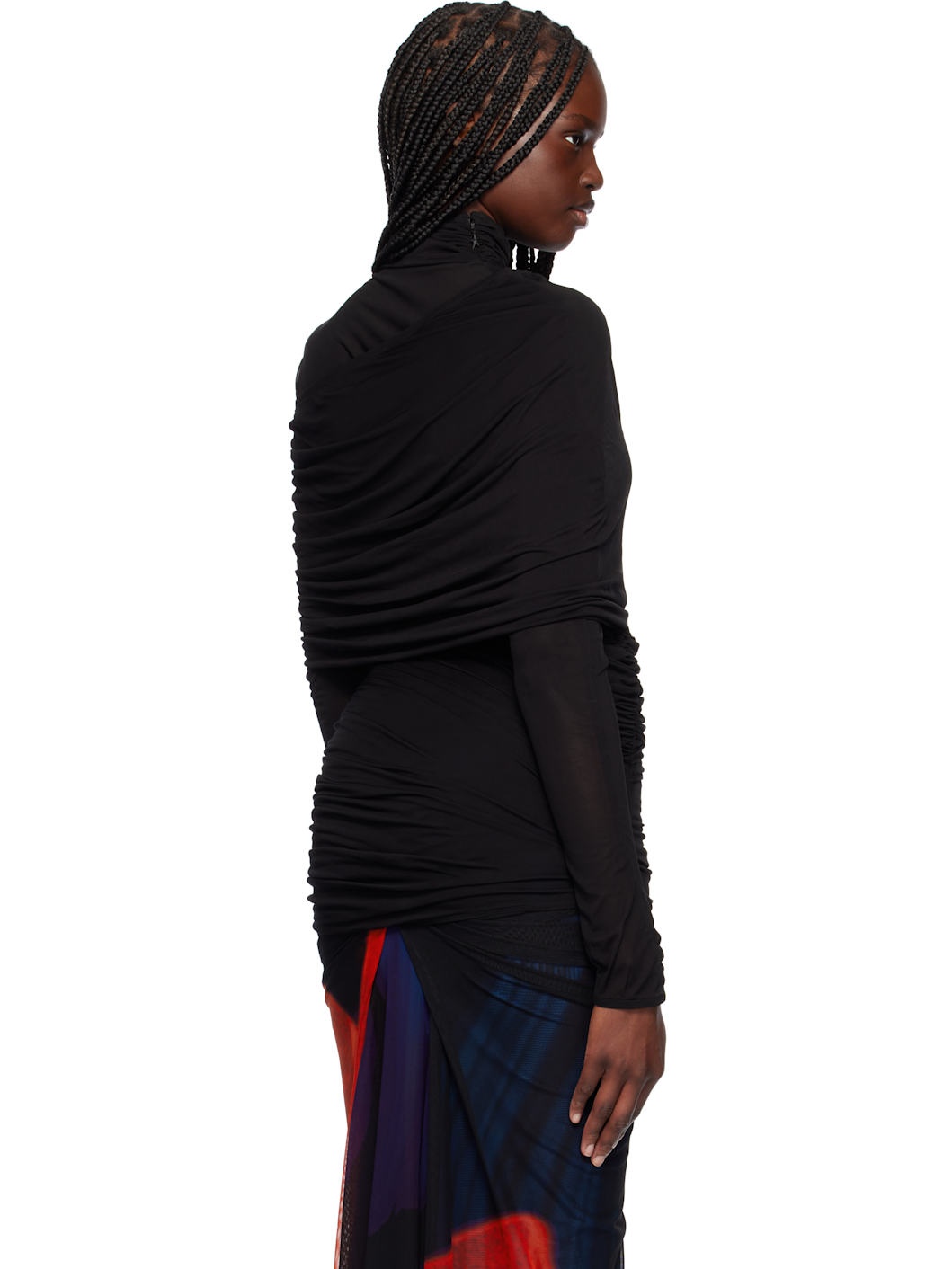 Black Ruched Blouse - 3