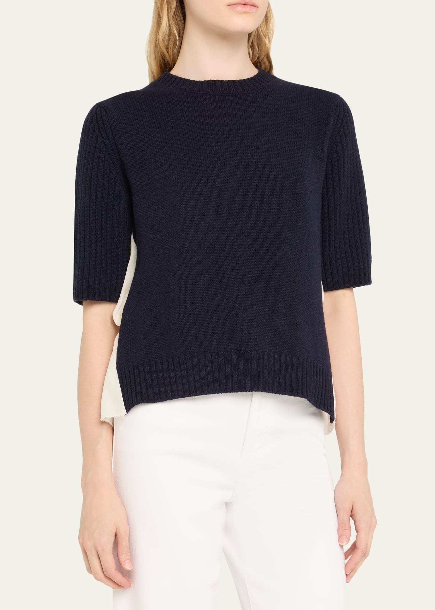 Mallory Short-Sleeve Combo Sweater - 4