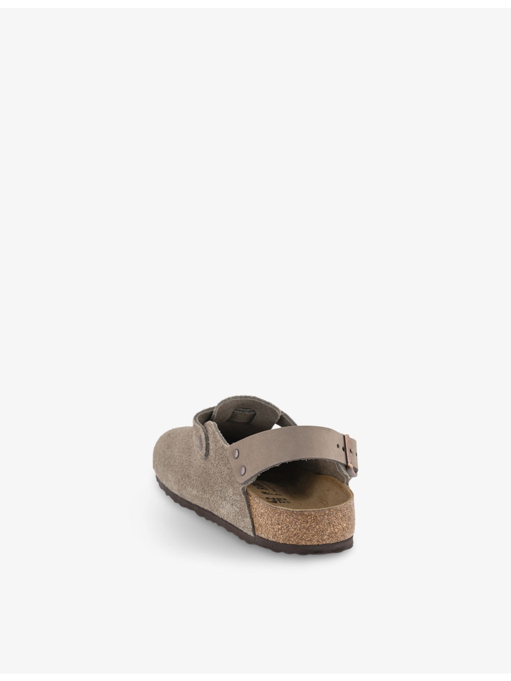 Tokio logo-embossed flat suede clogs - 4