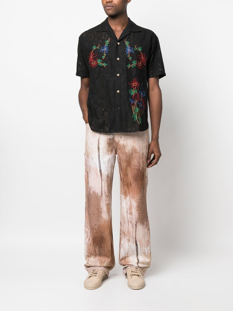 Andersson Bell floral-embroidered patterned-jacquard shirt outlook