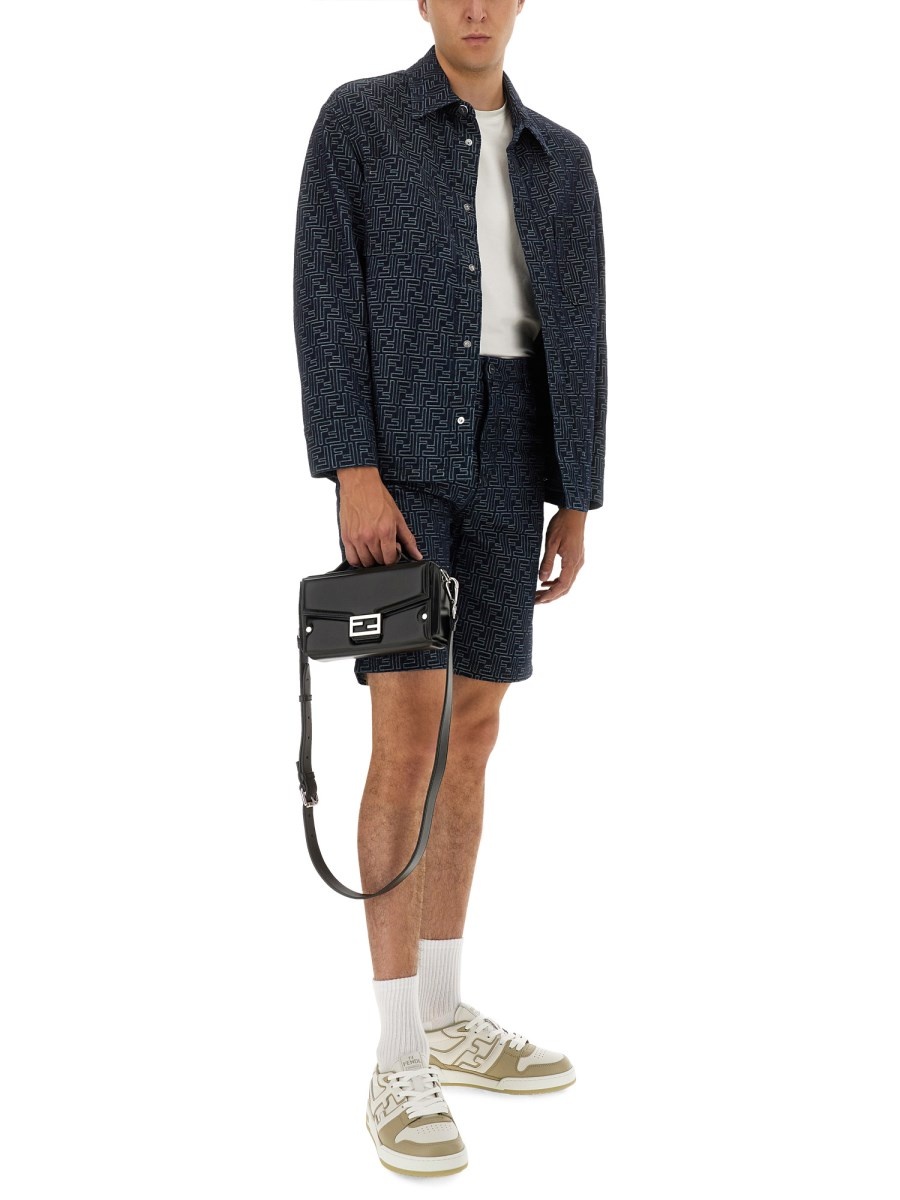 FF JACQUARD DENIM SHORTS - 2