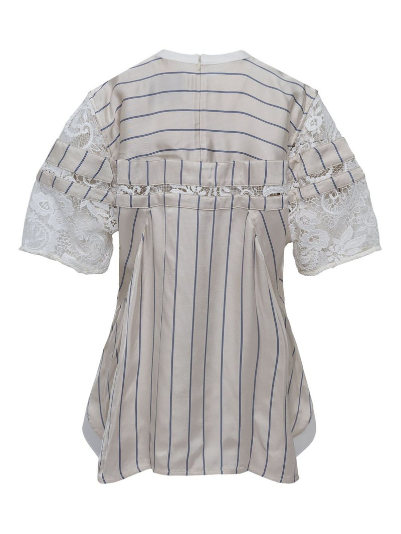 3.1 Phillip Lim striped lace-panel top outlook