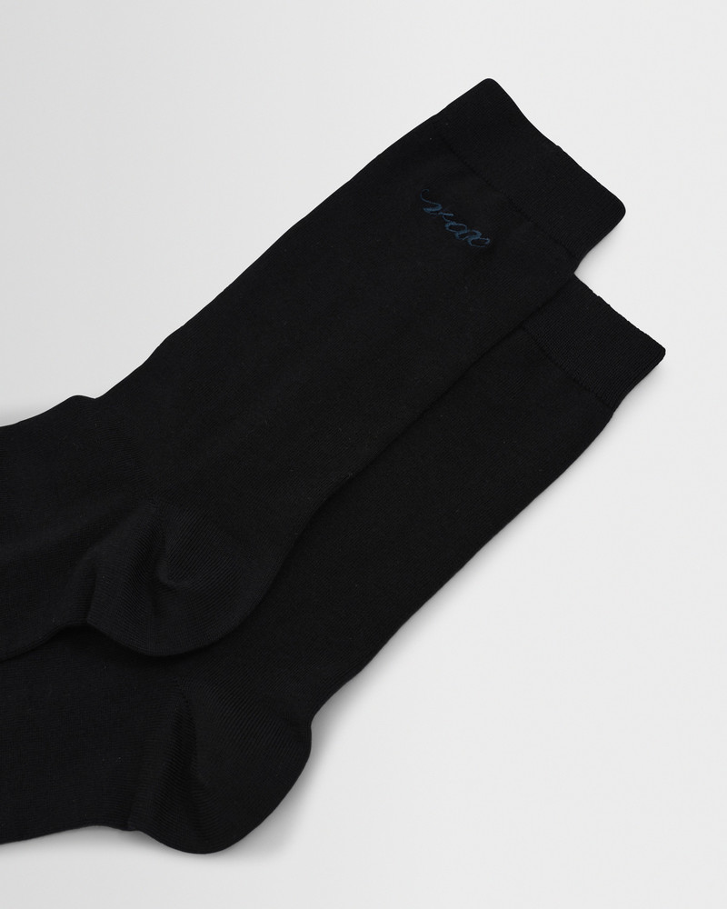 Wax London Derby - Black Embroidered Logo Socks x2 Multipack outlook