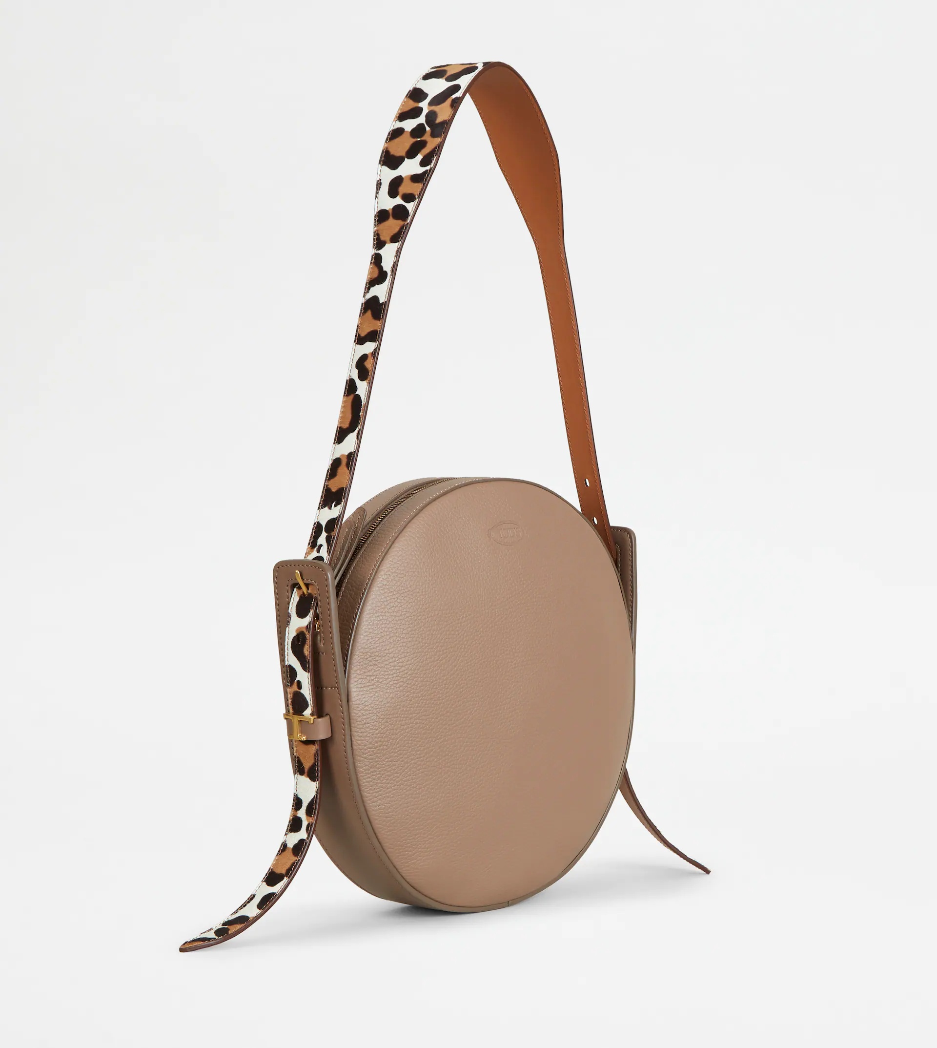 CROSSBODY BAG IN LEATHER SMALL - BEIGE - 2