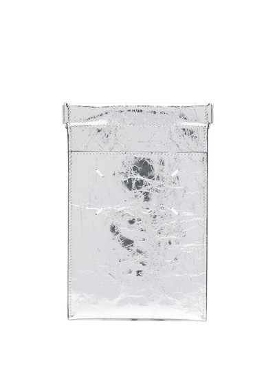 Maison Margiela metallic-finish phone pouch outlook