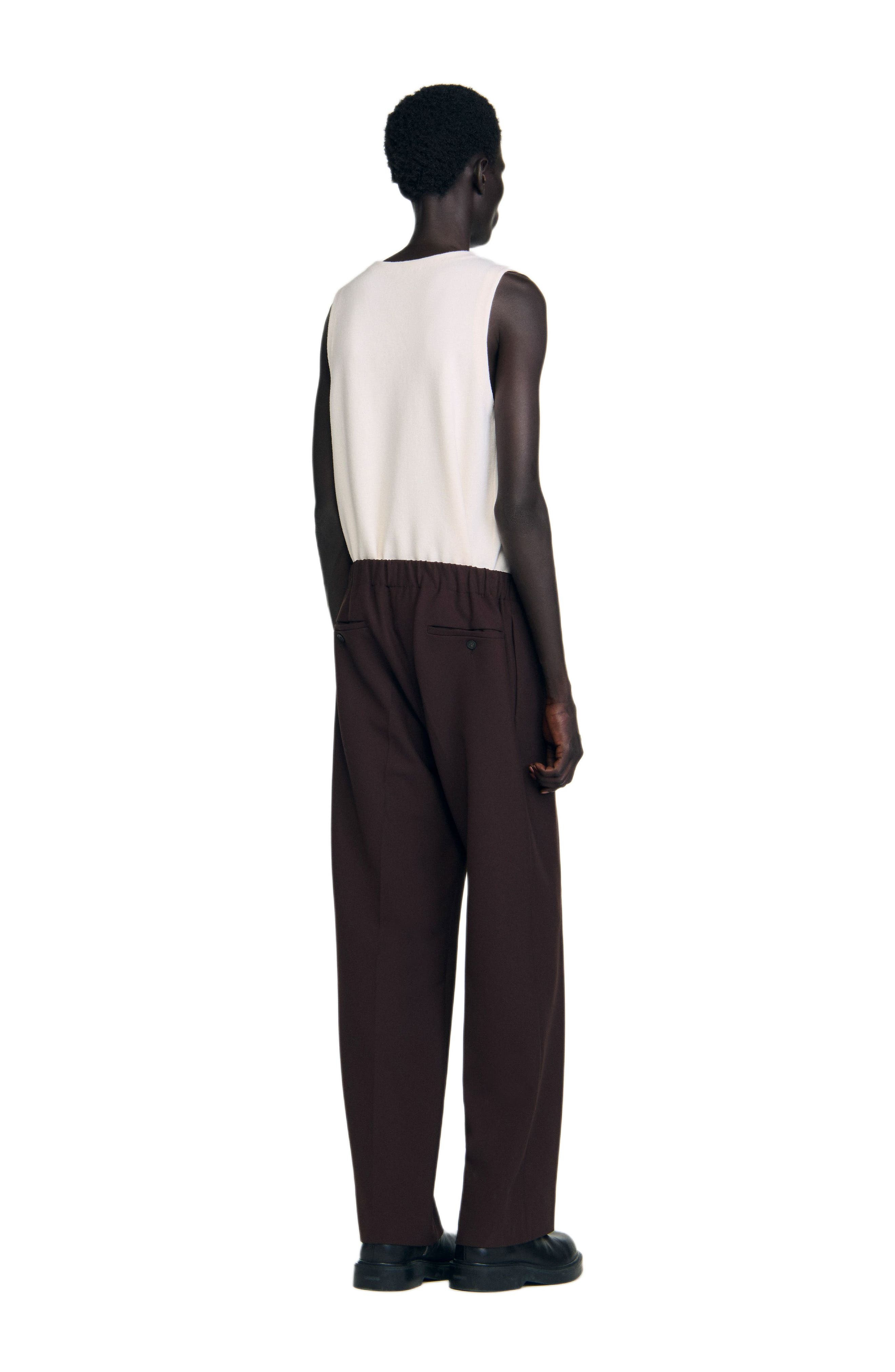 SANDRO Wide-leg trousers in Chocolate at Nordstrom - 3