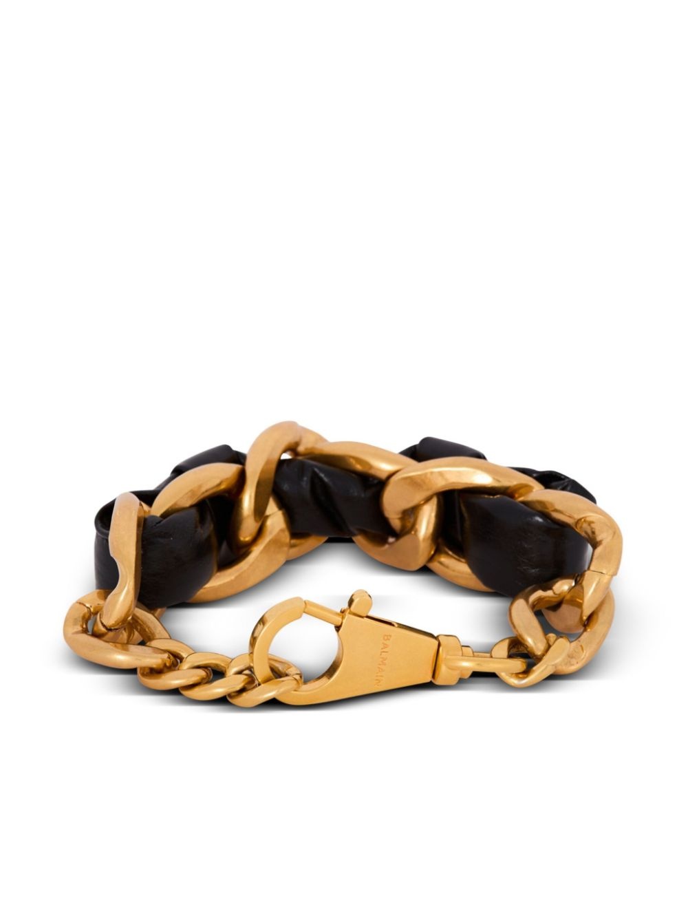 chain leather bracelet - 2