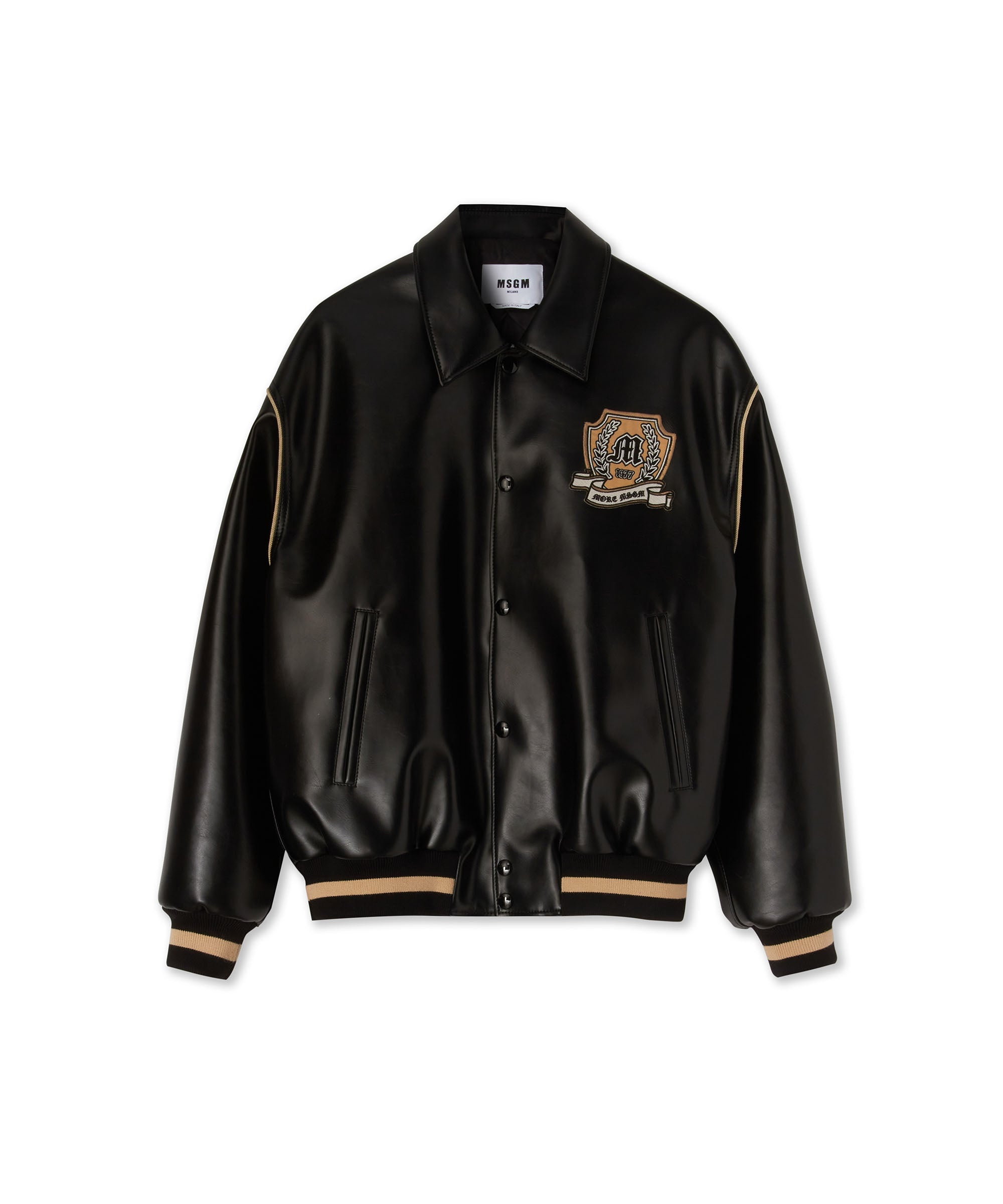 MSGM Faux leather bomber jacket 