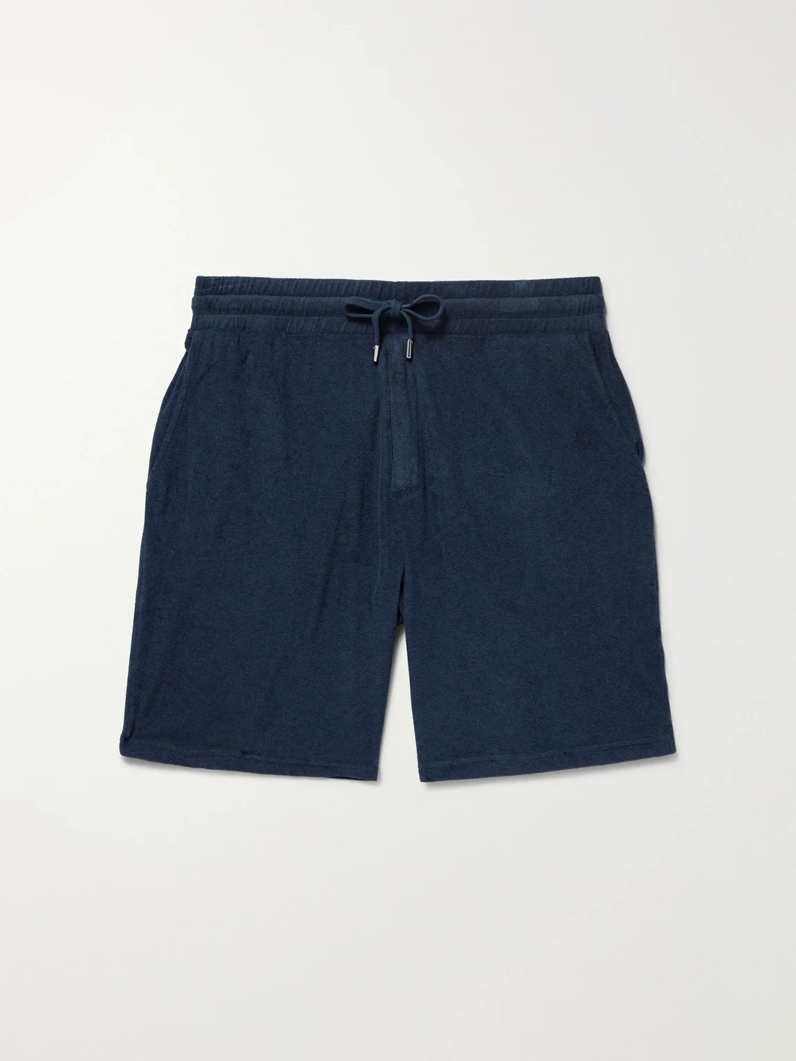 Augusto Straight-Leg Cotton, Lyocell and Linen-Blend Terry Drawstring Shorts - 1