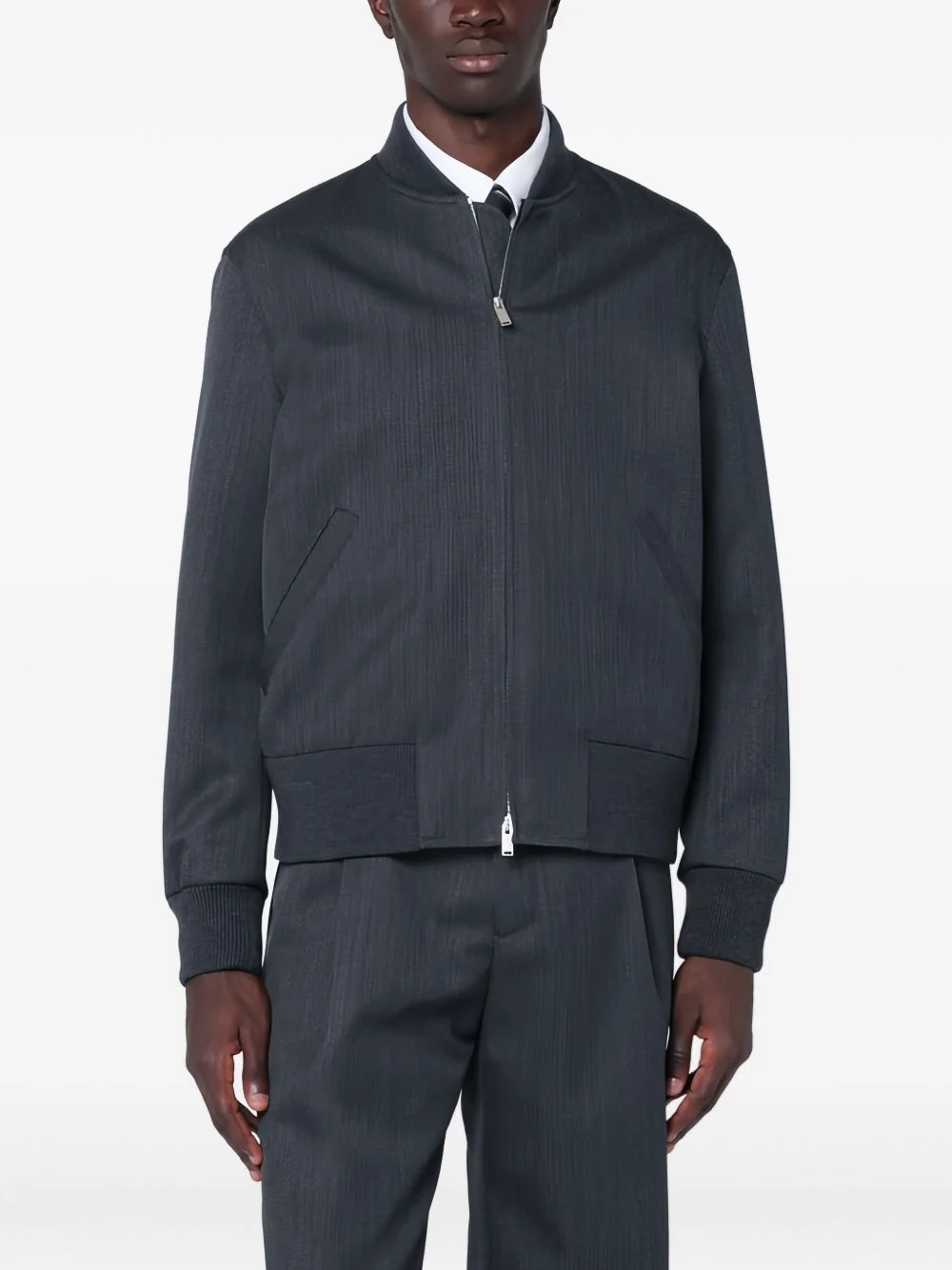 zip-fastening bomber jacket - 1