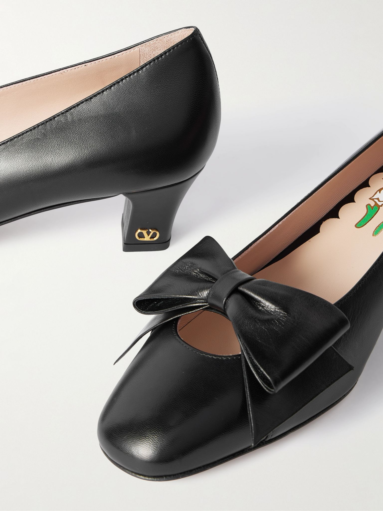 Bowow 45 bow-embellished leather pumps Black - 4