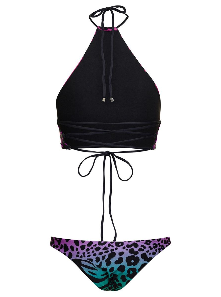 THE ATTICO ANIMAL-PRINT BIKINI SET IN FUCHSIA TECHNICAL FABRIC WOMAN - 2