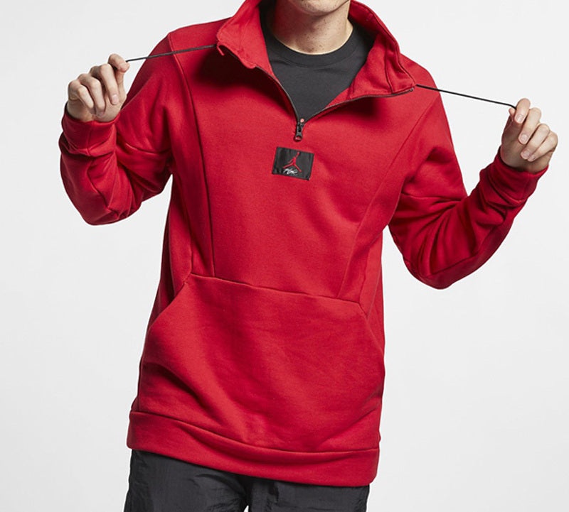Air Jordan Half Zipper Athleisure Casual Sports Red AV2293-687 - 3