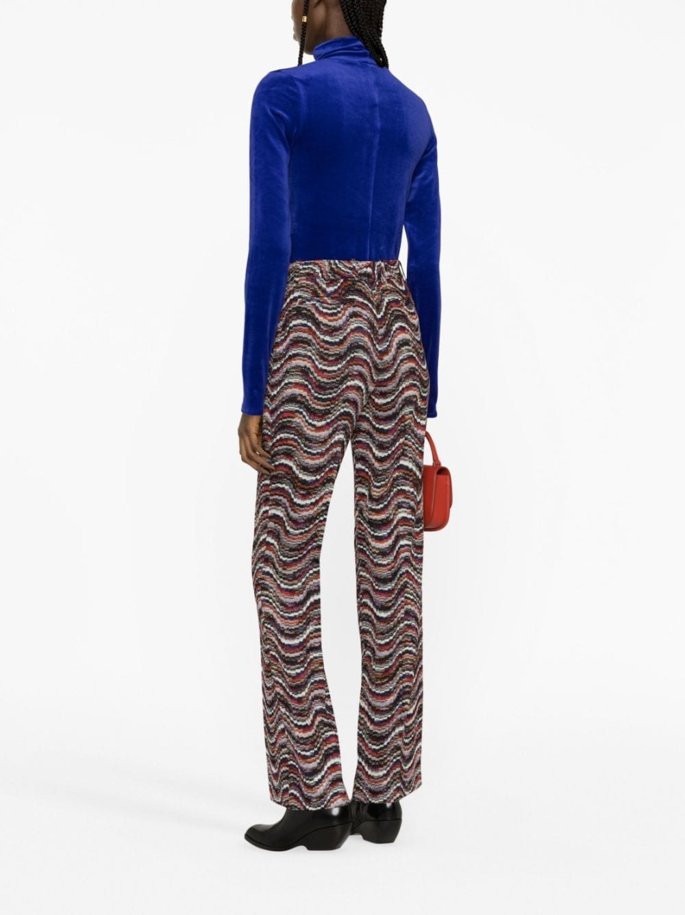 jacquard straight-leg trousers - 3