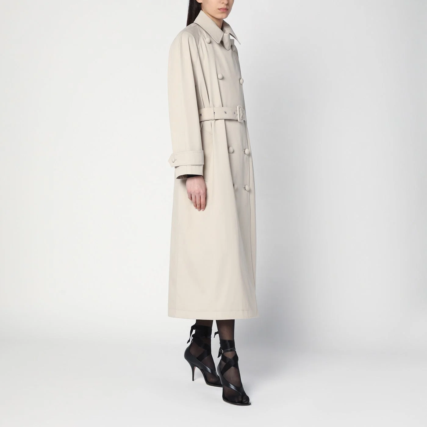 Beige trench in cotton drill - 1