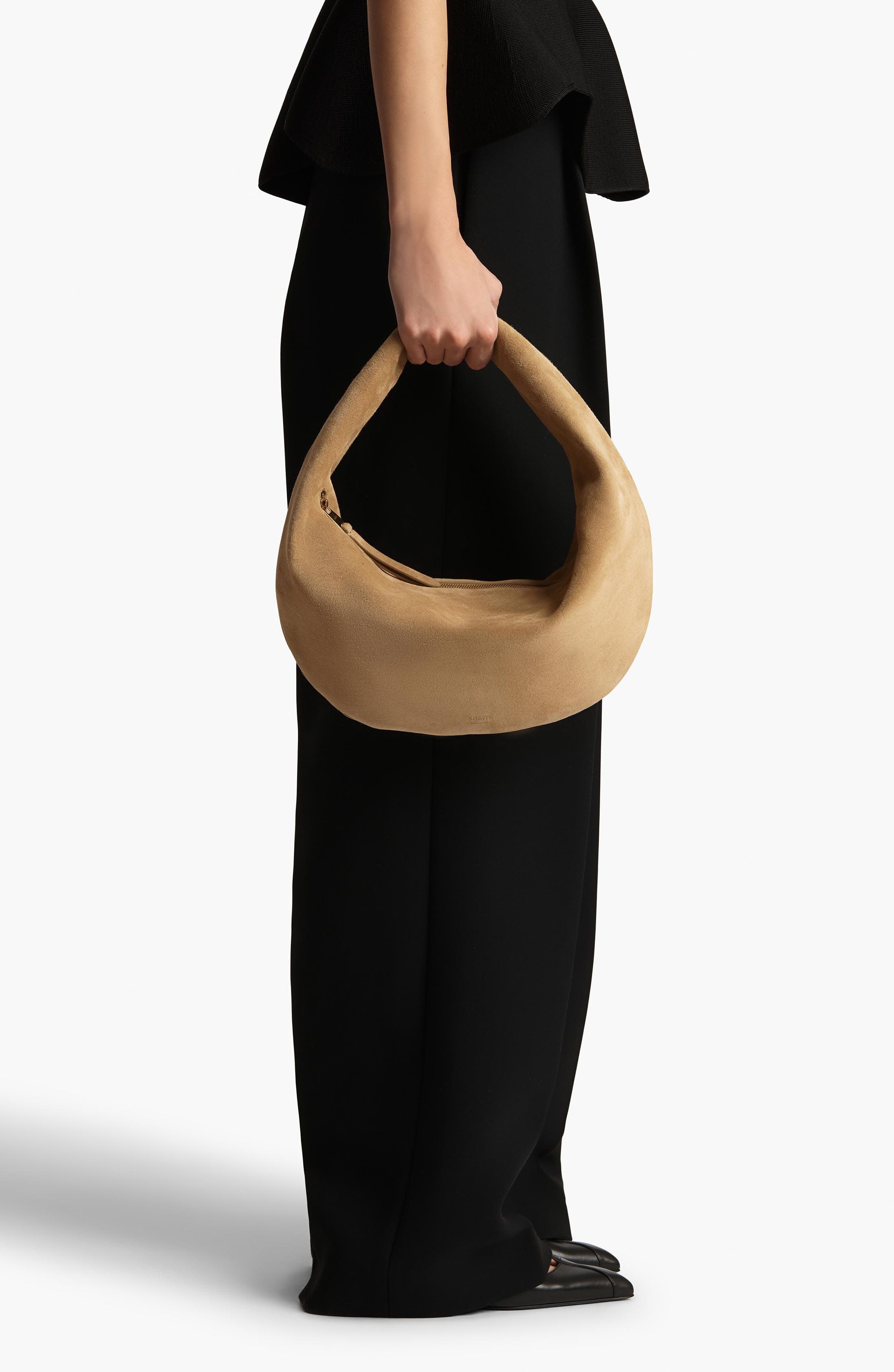 Khaite Medium Olivia Suede Hobo Bag in Wheat at Nordstrom - 2