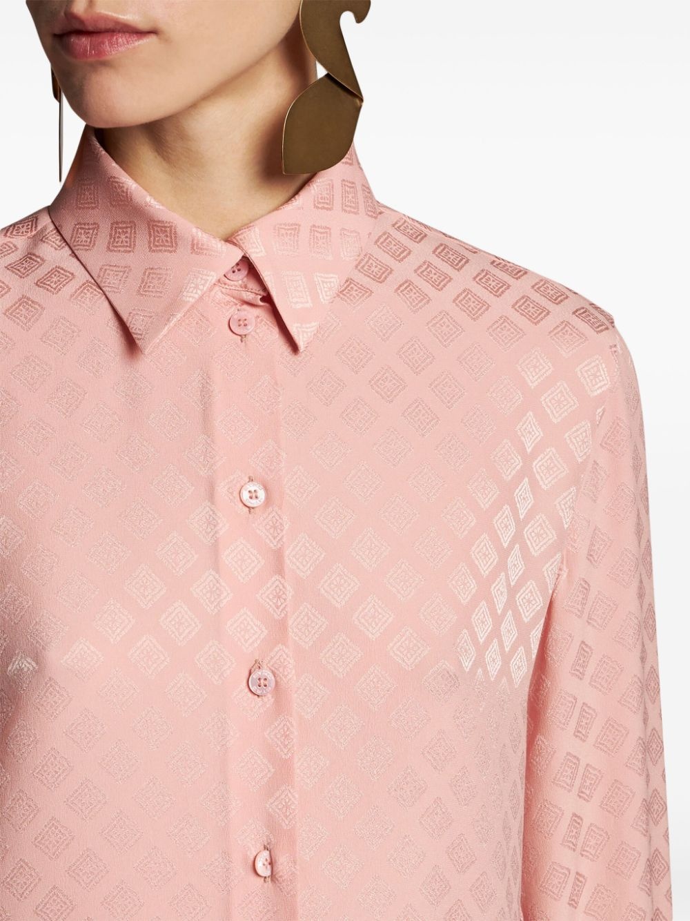 patterned silk-jacquard shirt - 5
