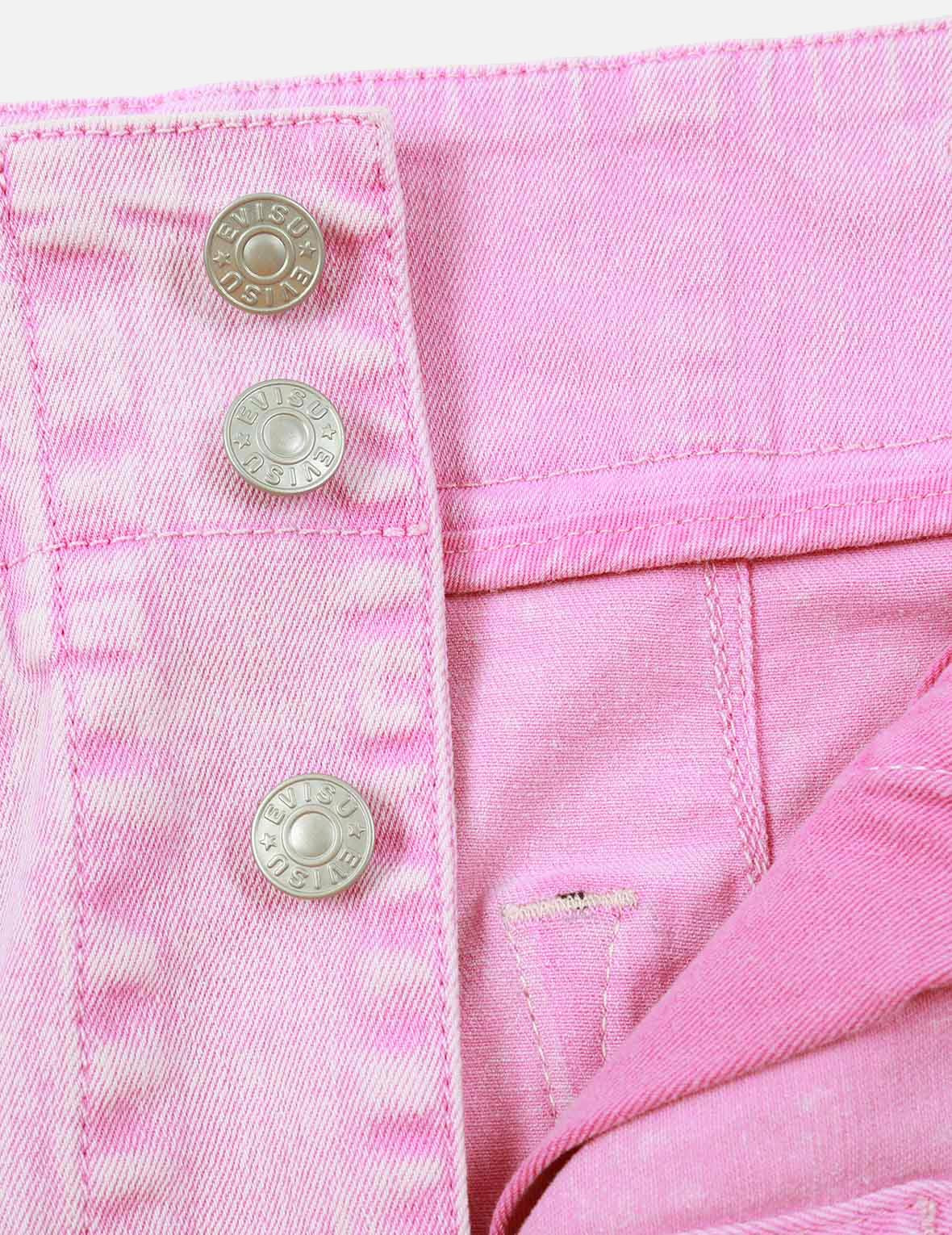 SEAGULL EMBROIDERY FUCHSIA DENIM SKIRT - 9