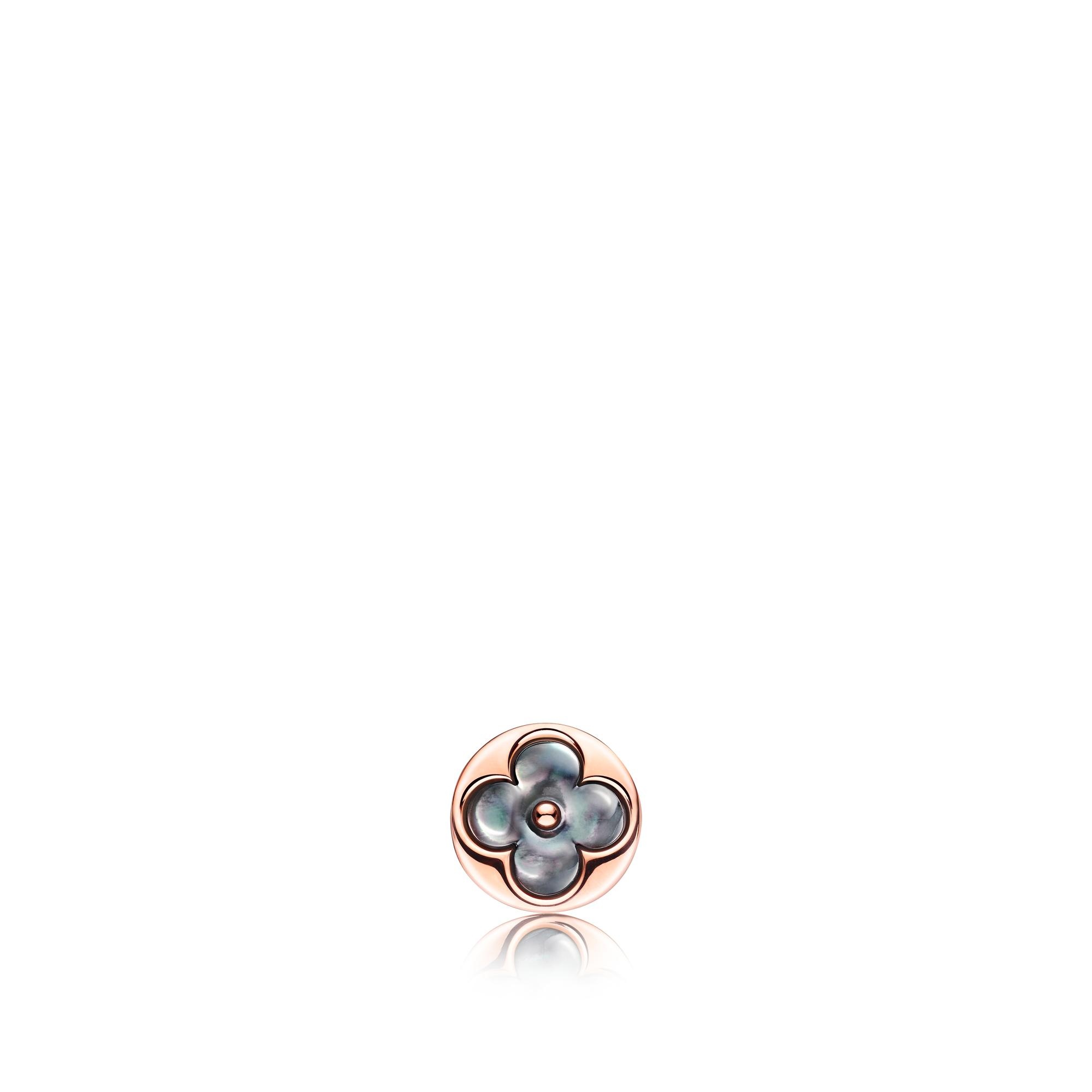 Color Blossom Sun Ear Stud, Pink Gold And Grey Mother-Of-Pearl - Per Unit - 1