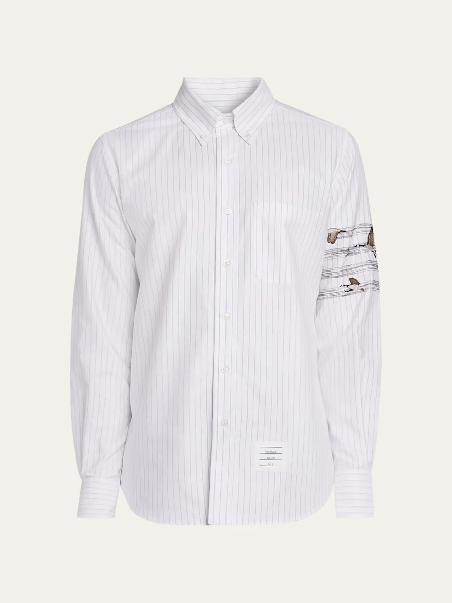 Men's 4-Bar Pinstripe Oxford Sport Shirt - 1