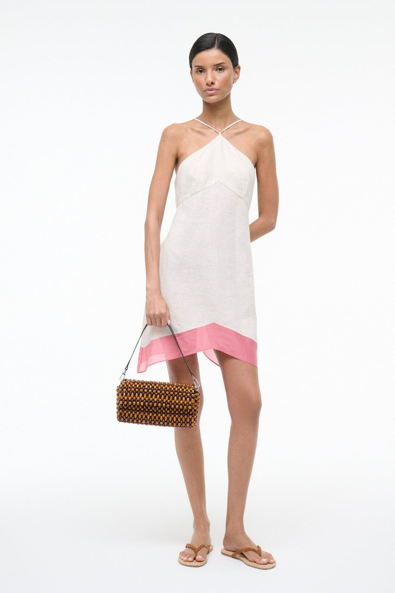 STAUD ORO LINEN DRESS BLUSH CANYON 1