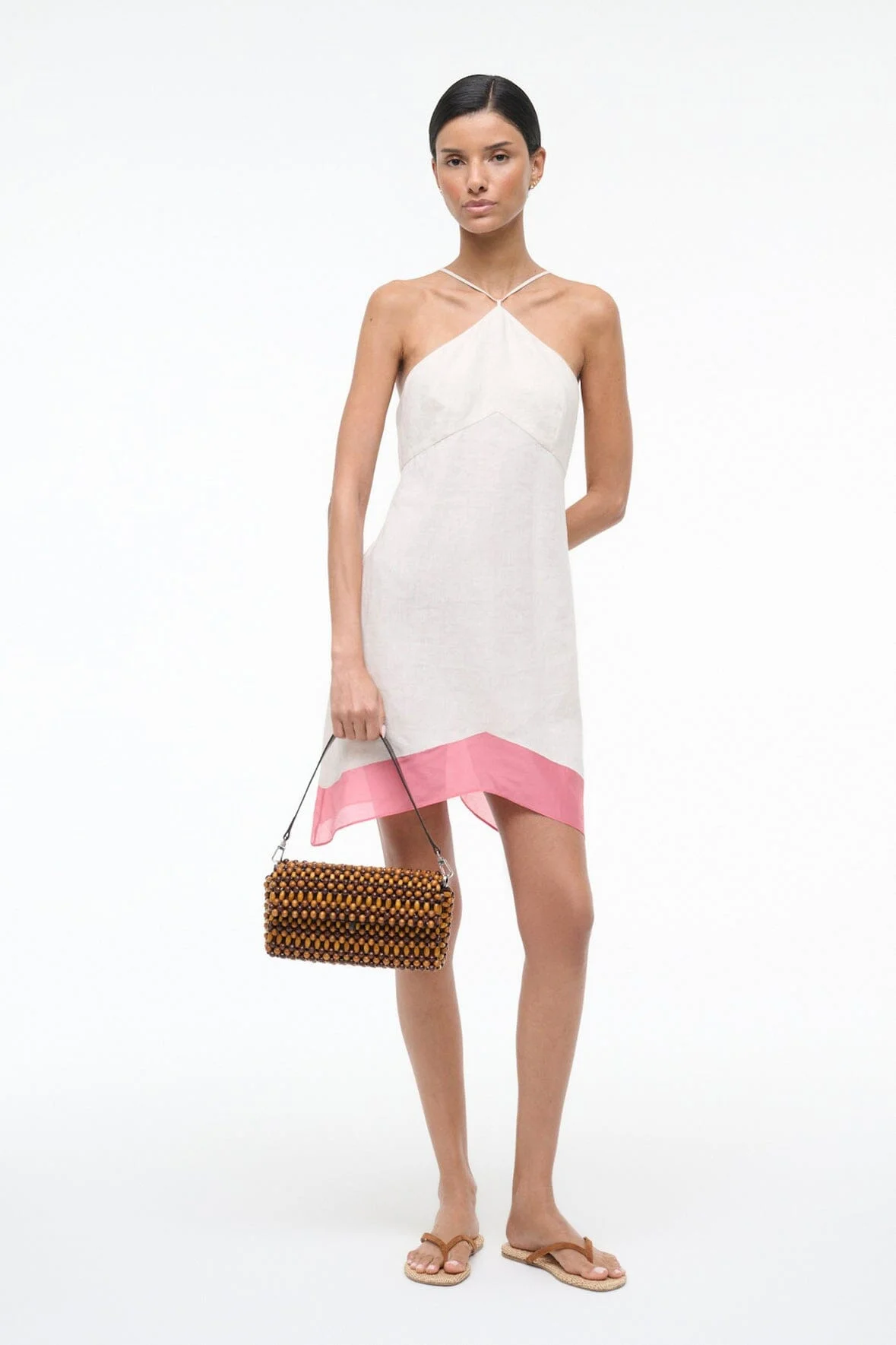 STAUD ORO LINEN DRESS BLUSH CANYON - 1