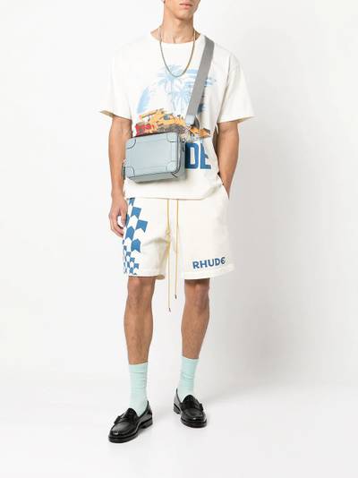 Rhude logo-print Terry track shorts outlook