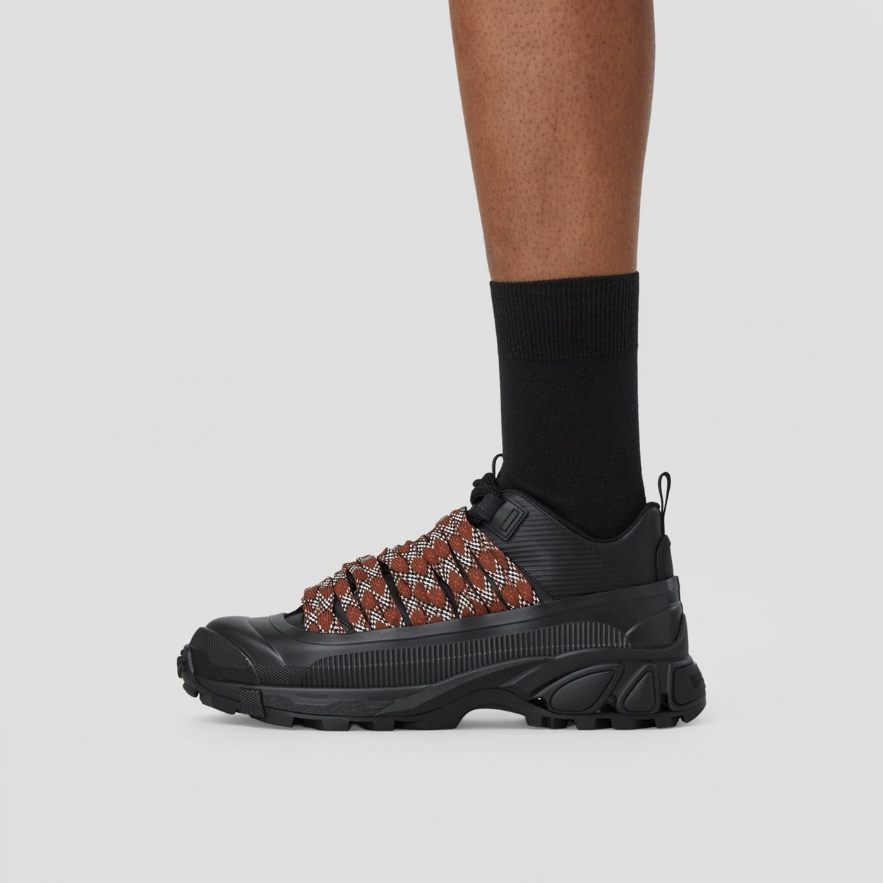 Lace Detail Leather and Nylon Arthur Sneakers - 7