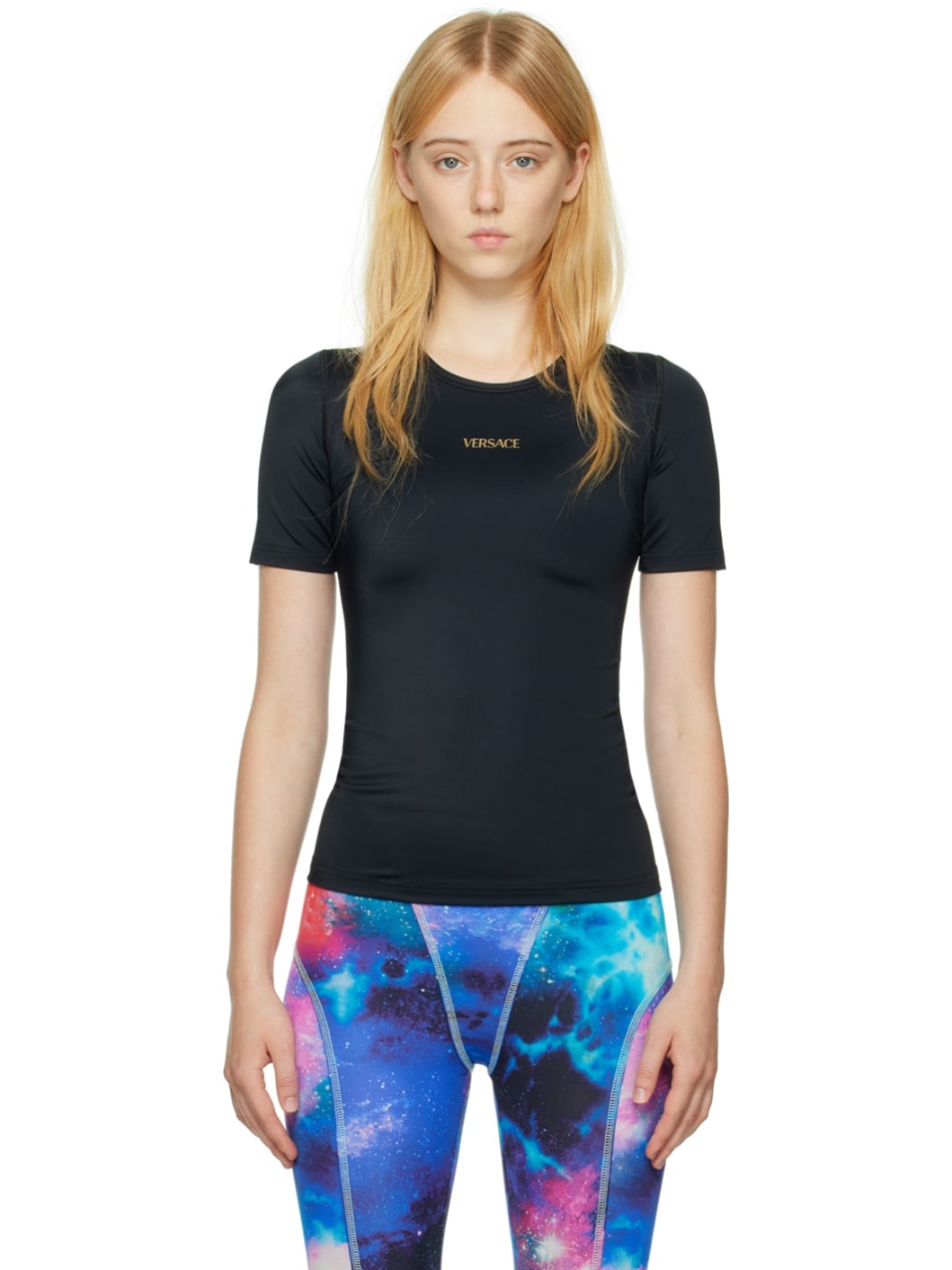 Black Printed Sport Top - 1