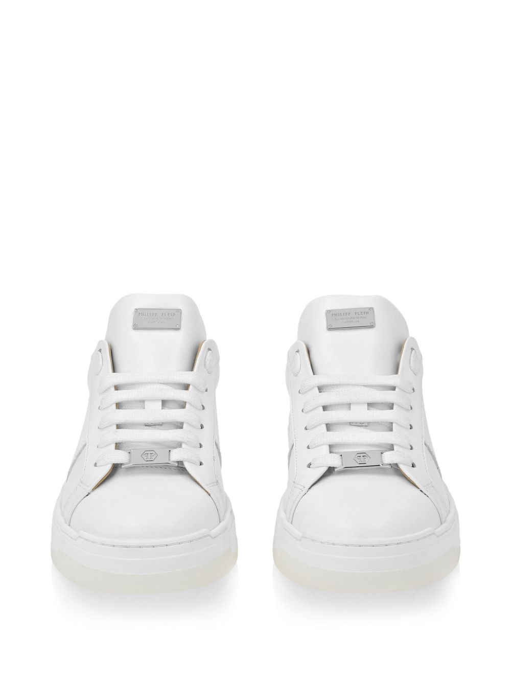 monogram leather sneakers - 3