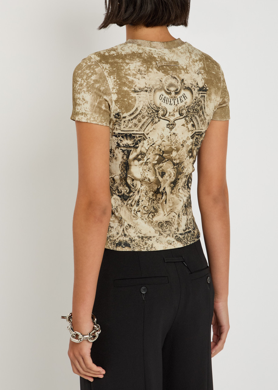 Jean Paul Gaultier Printed Ribbed Stretch-cotton T-shirt - 3