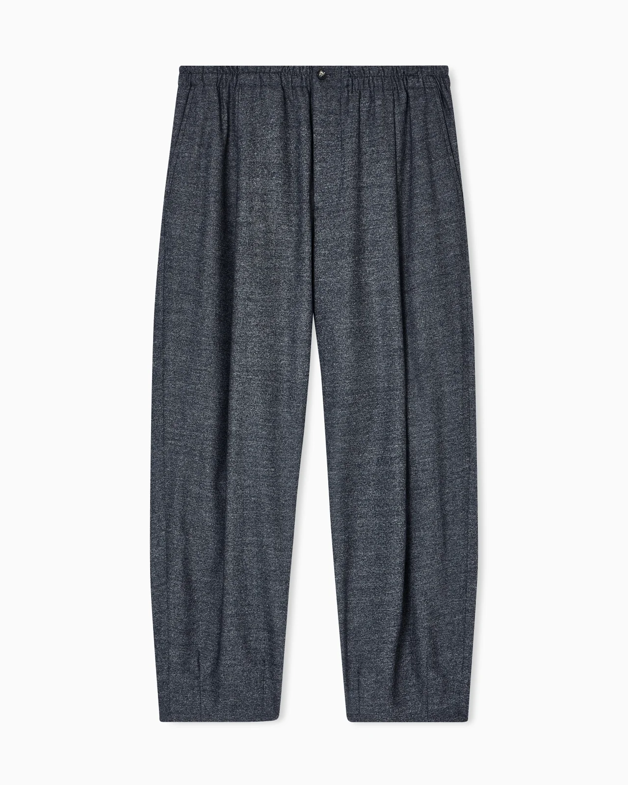 SINGLE-PLEAT TROUSERS IN DENIM-EFFECT VIRGIN-WOOL - 1