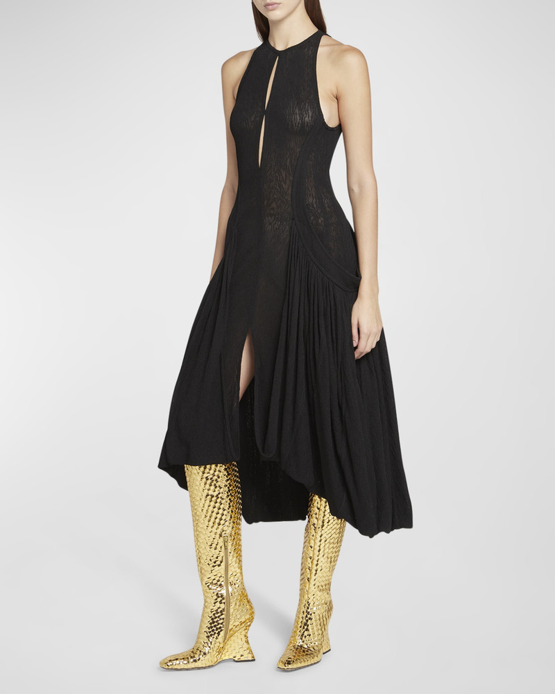 Comet Woven Mirror Leather Knee-High Boots 3