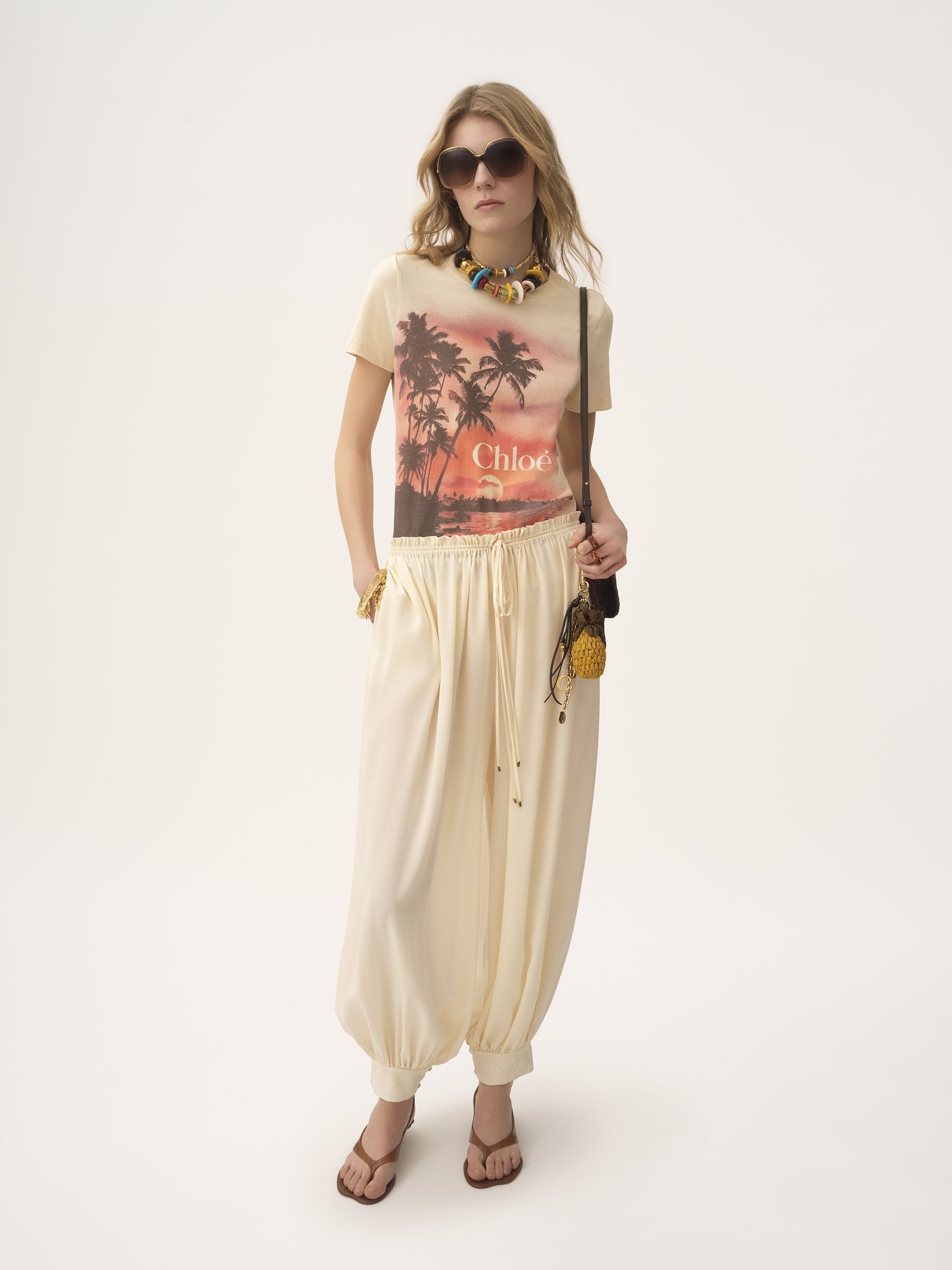 CROPPED FLUID PANTS IN CRÊPE DE CHINE - 3