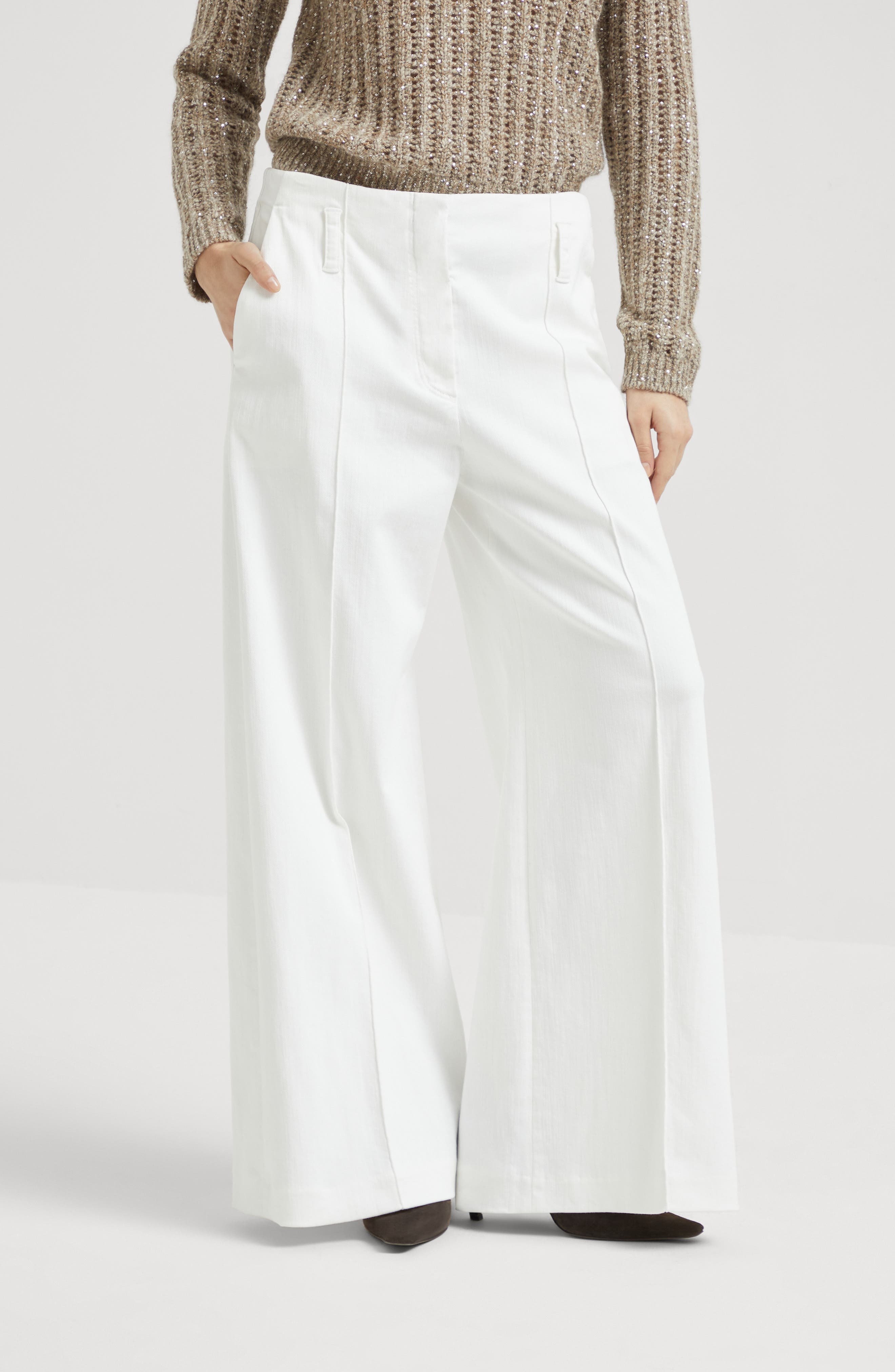 Brunello Cucinelli Flared sartorial trousers in Ivory at Nordstrom - 2