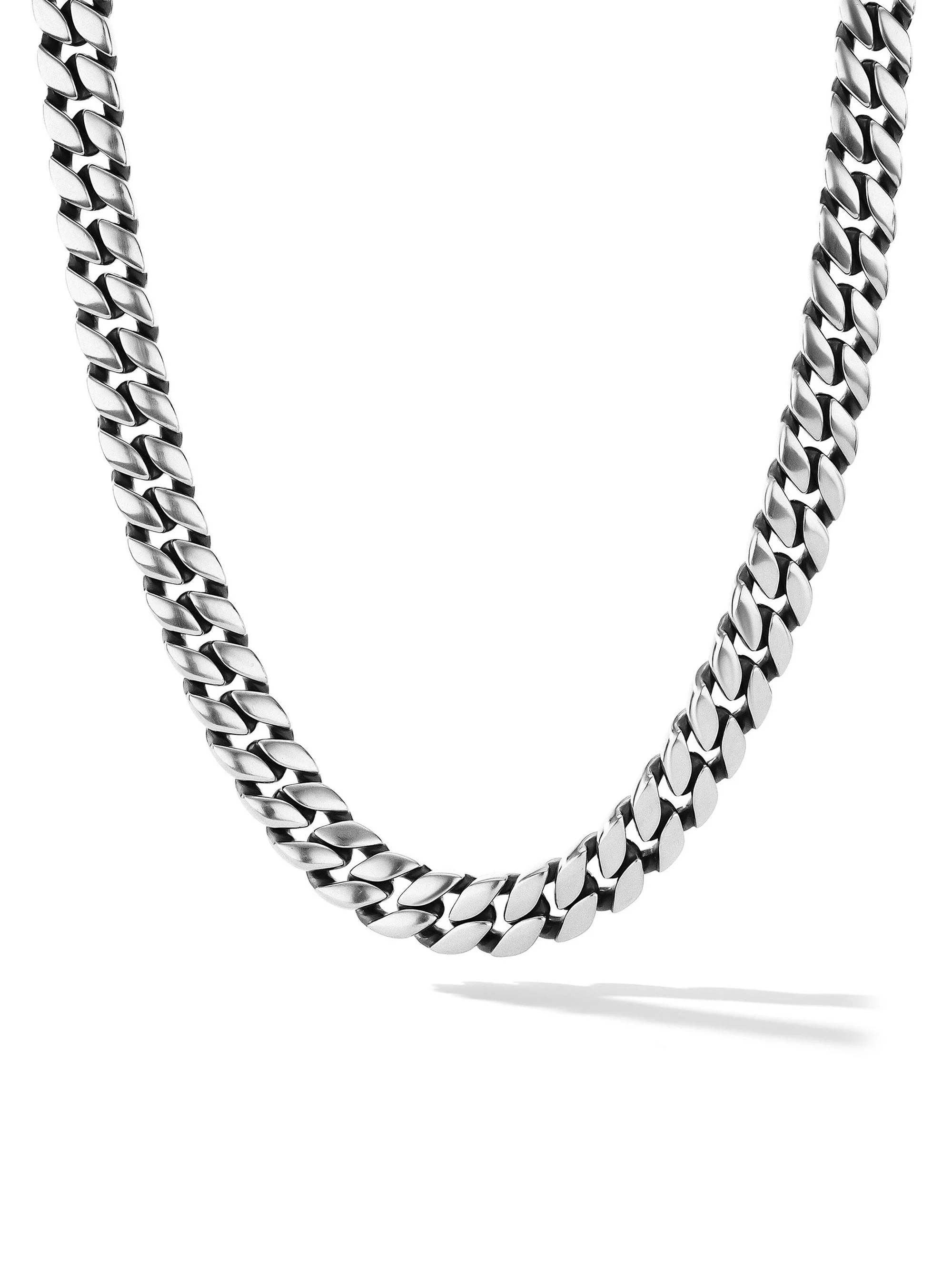 Men's Curb Chain Necklace in Sterling Silver, 11.5mm - Silver - 1