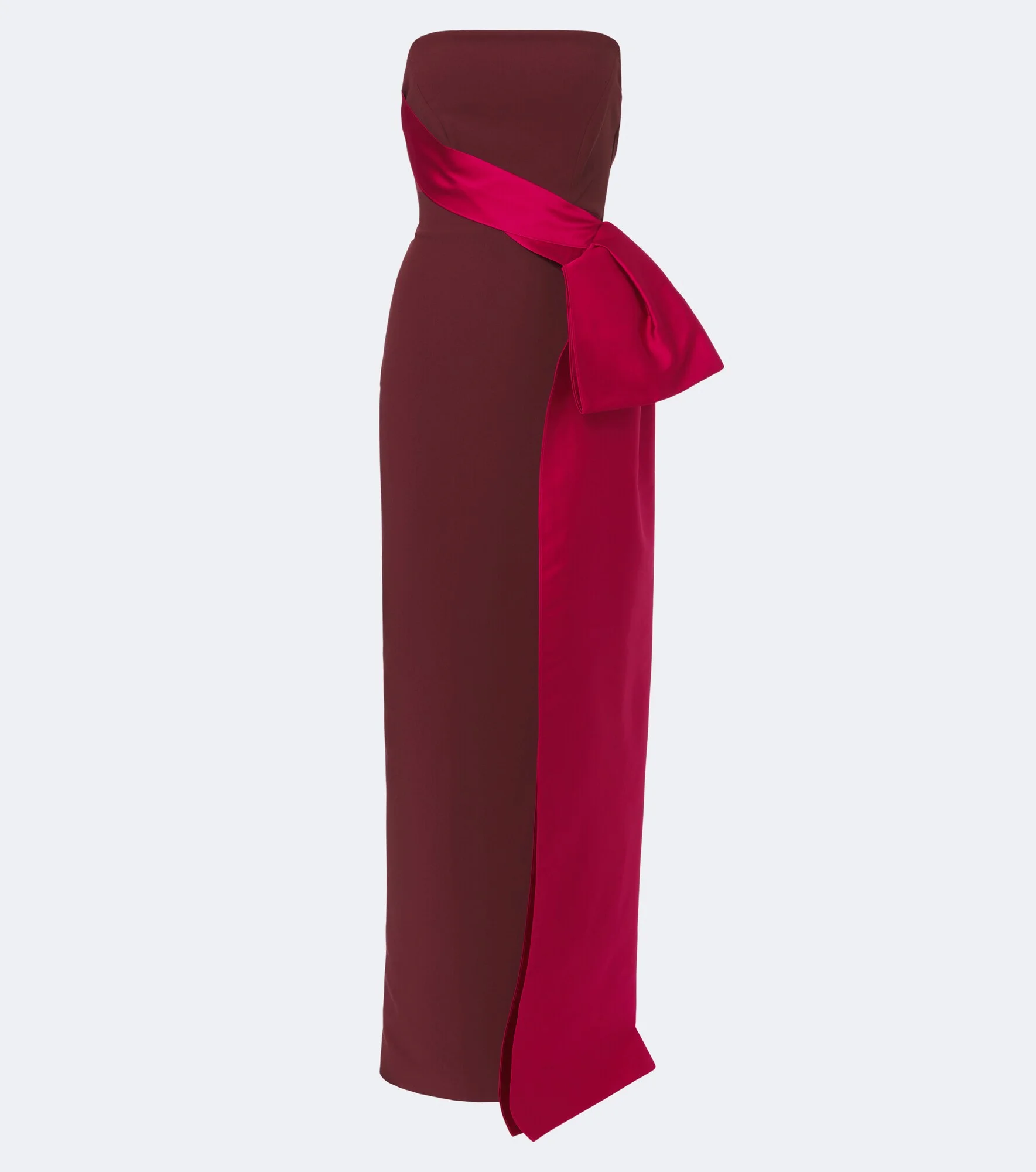 Draped crêpe bustier gown - 1