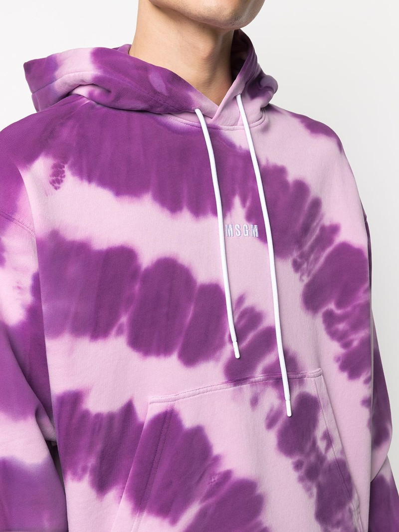 logo-print tie-dye hoodie 5