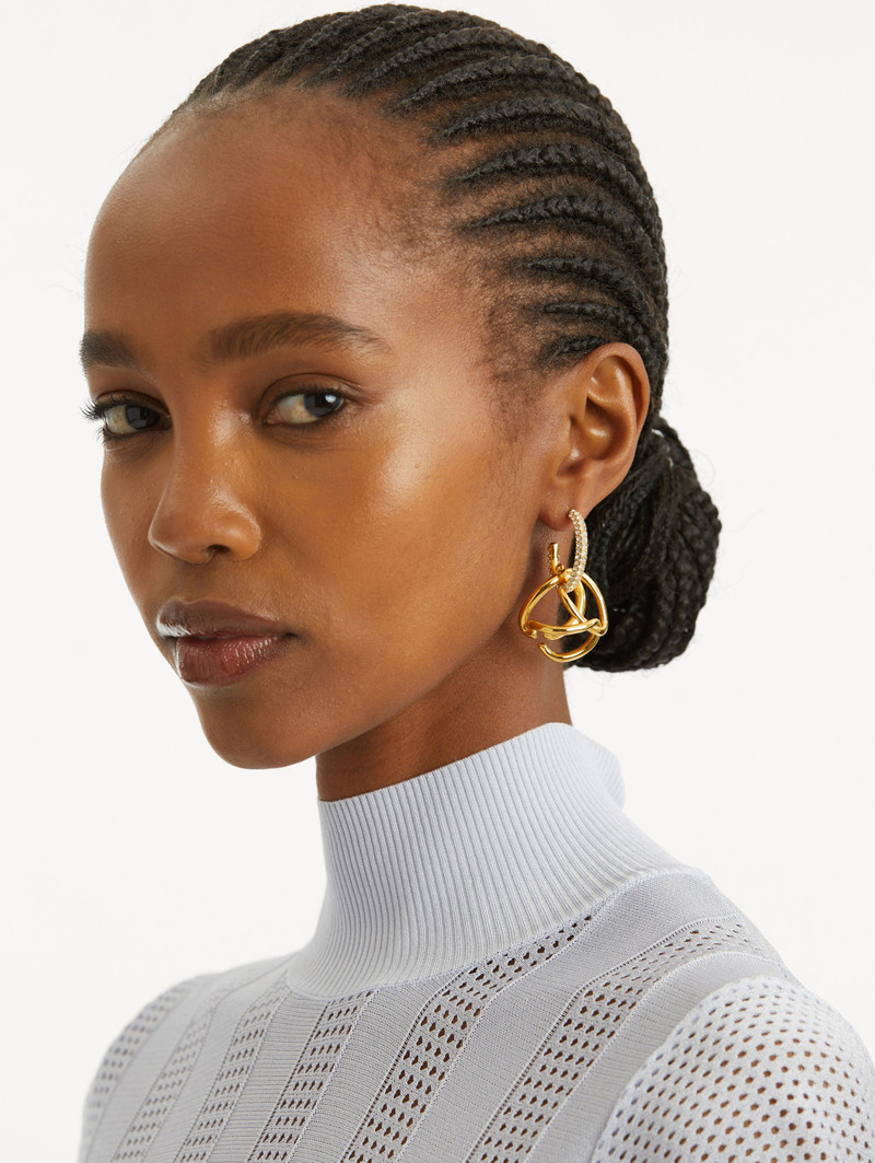 Oscar de la Renta BRAIDED O PAVÉ DROP EARRINGS outlook